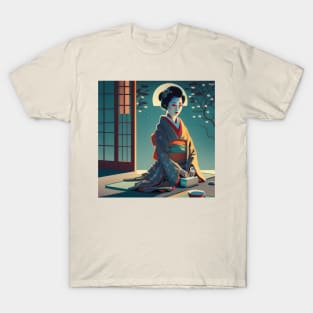 Ukiyo-e Japanese kimono girl T-Shirt